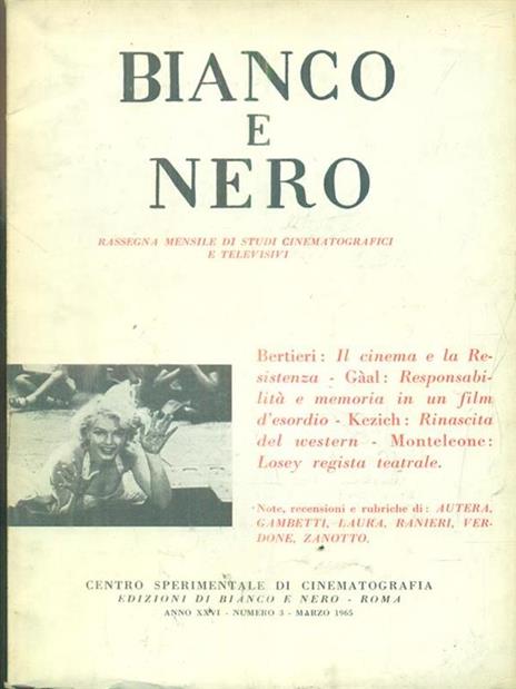 bianco e nero 3 / marzo 1965 - copertina