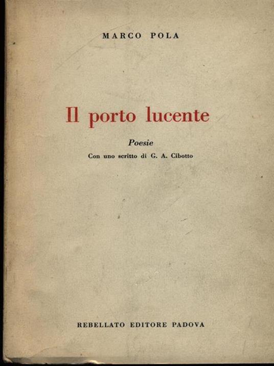 Il porto lucente - Marco Pola - copertina