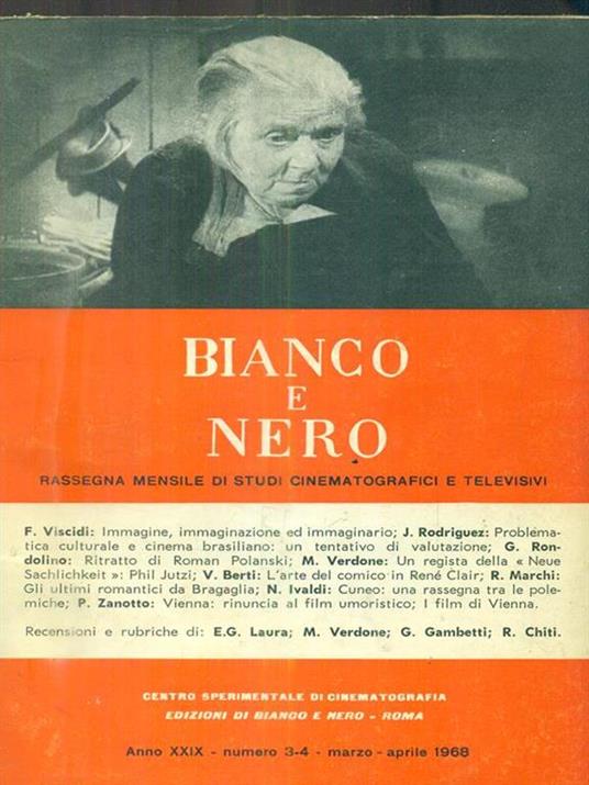 bianco e nero 3-4 / marzo-aprile 1968 - copertina