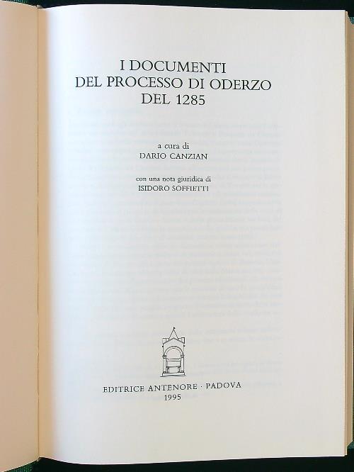 I documenti del processo di Oderzo del 1285