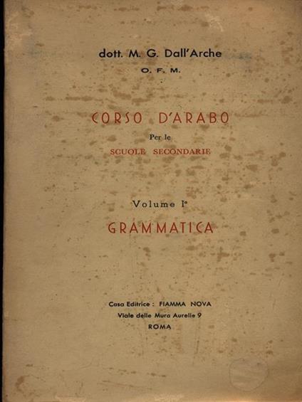 Corso d'arabo vol. I - Mario G. Dall'Arche - copertina