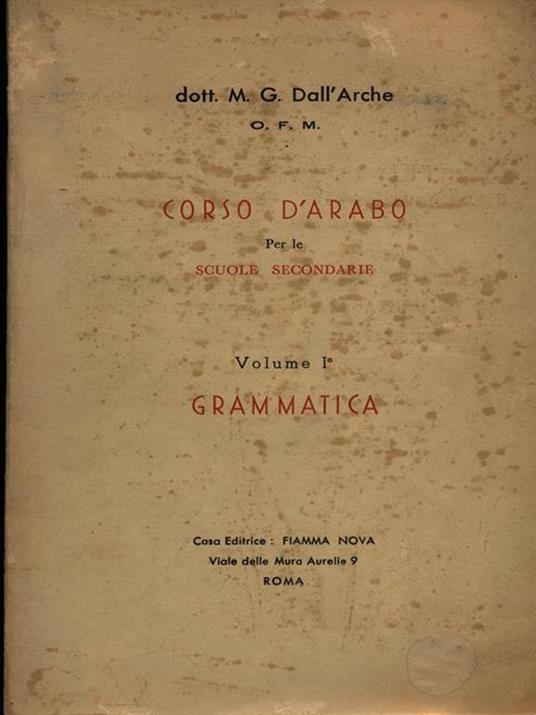Corso d'arabo vol. I - Mario G. Dall'Arche - copertina