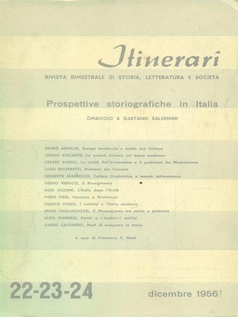 Itinerari 22-23-24 / dicembre 1956 - copertina
