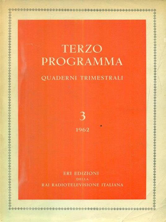 Terzo programma 3/1962 - copertina