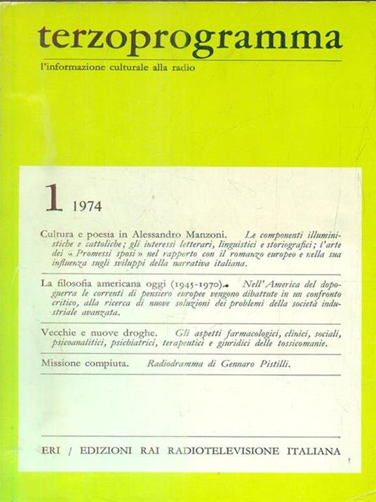 Terzo programma 1/1974 - copertina