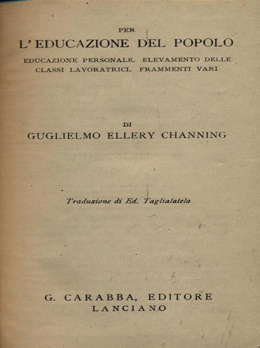 Per l'educazione del popolo - copertina