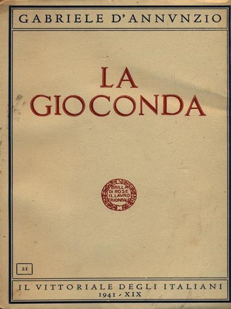 La gioconda - Gabriele D'Annunzio - copertina