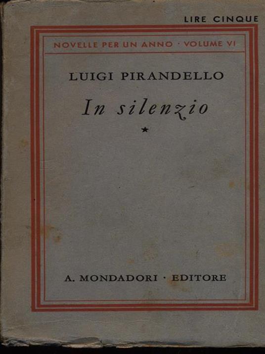 In silenzio - Luigi Pirandello - copertina