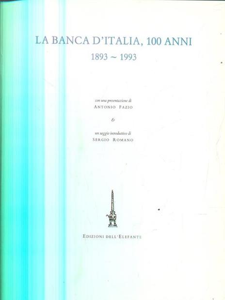 Banca d'Italia, 100 anni - copertina