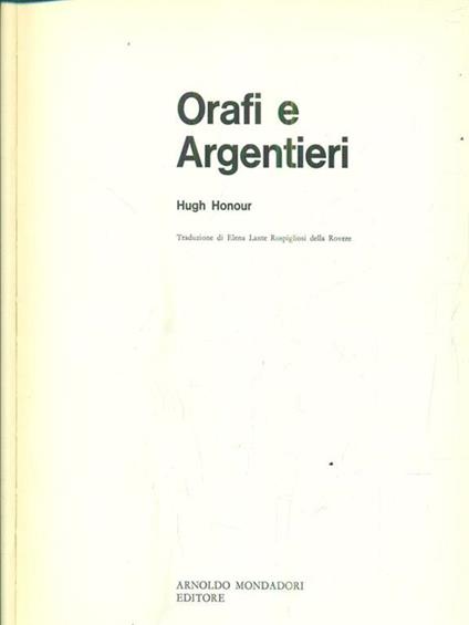 Orafi e argentieri - Hugh Honour - copertina