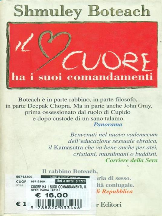 Il cuore - Shmuley Boteach - copertina