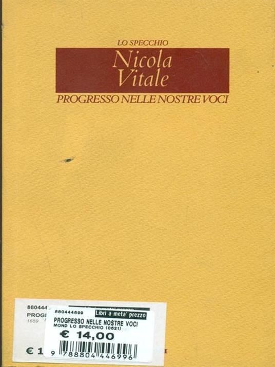 Progresso nelle nostre voci - Nicola Vitale - copertina