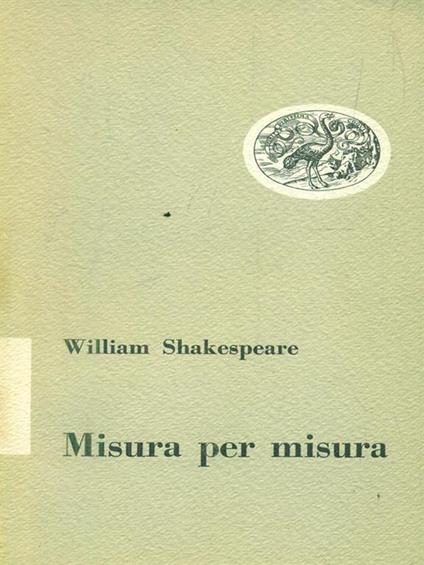 Misura per Misura - William Shakespeare - copertina