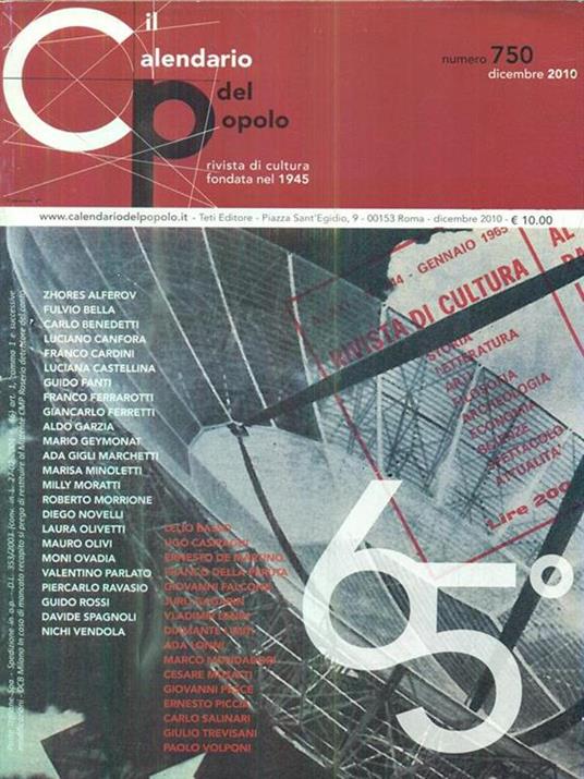 Il Calendario del Popolo. Numero 750 - copertina