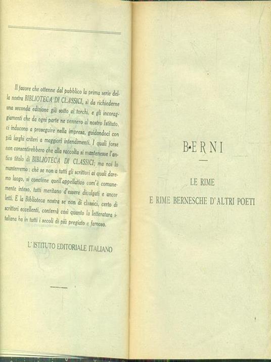 Le rime e rime bernesche d'altri poeti - copertina