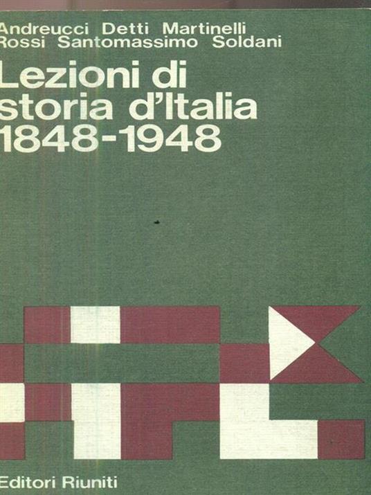Lezioni di storia d'Italia 1848-1948 - copertina