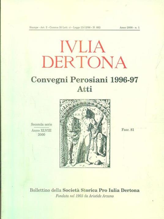 Iulia dertona- Seconda serie- n 81- Anno XLVIII- 2000 - copertina