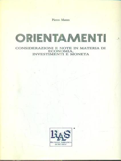 Orientamenti - Pietro Manes - copertina