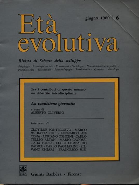 Età evolutiva n. 6/giugno 1980 - copertina