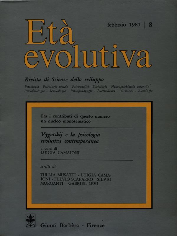 Età evolutiva n. 8/febbraio 1981