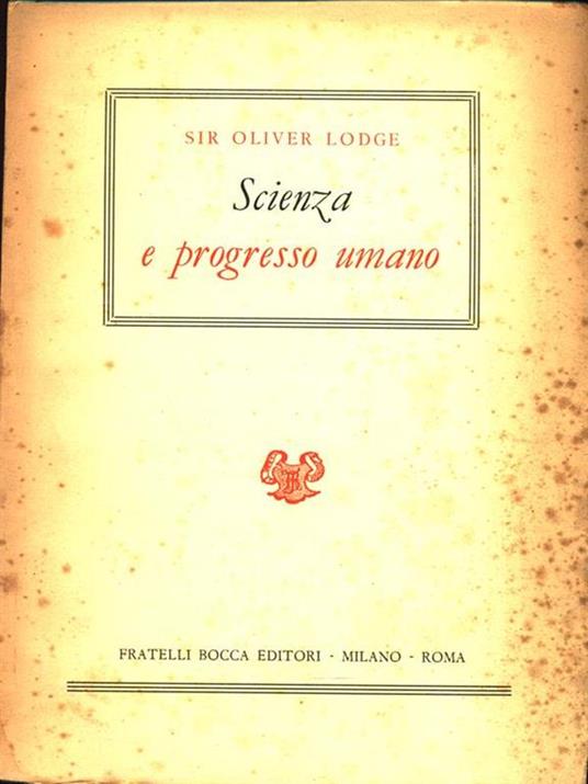 Scienza e progresso umano - copertina