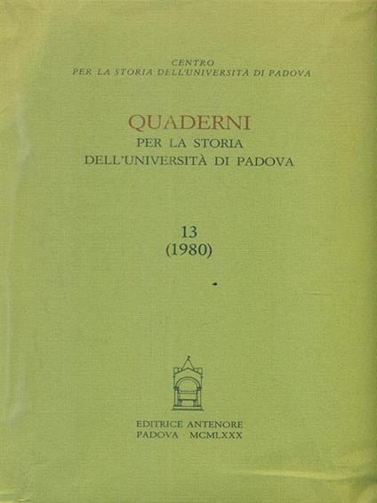Quaderni per la storia dell'Università di Padova - copertina