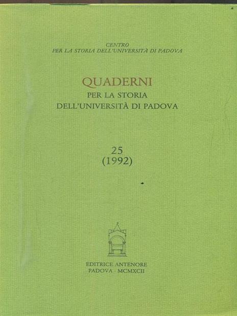 Quaderni per la storia dell'Università di Padova (24-25) - copertina
