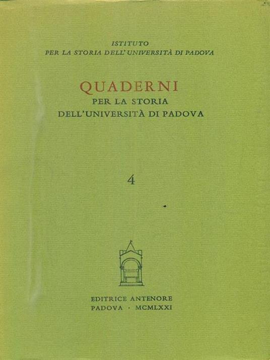 Quaderni per la storia dell'Università di Padova - copertina