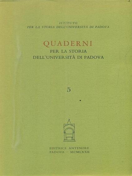 Quaderni per la storia dell'Università di Padova - copertina