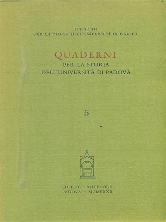 Quaderni per la storia dell'Università di Padova - copertina