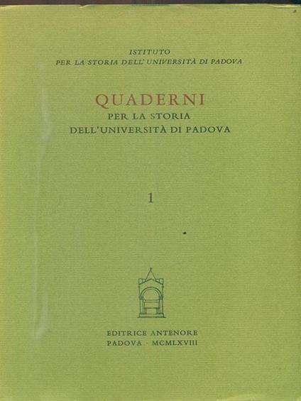 Quaderni per la storia dell'Università di Padova - copertina