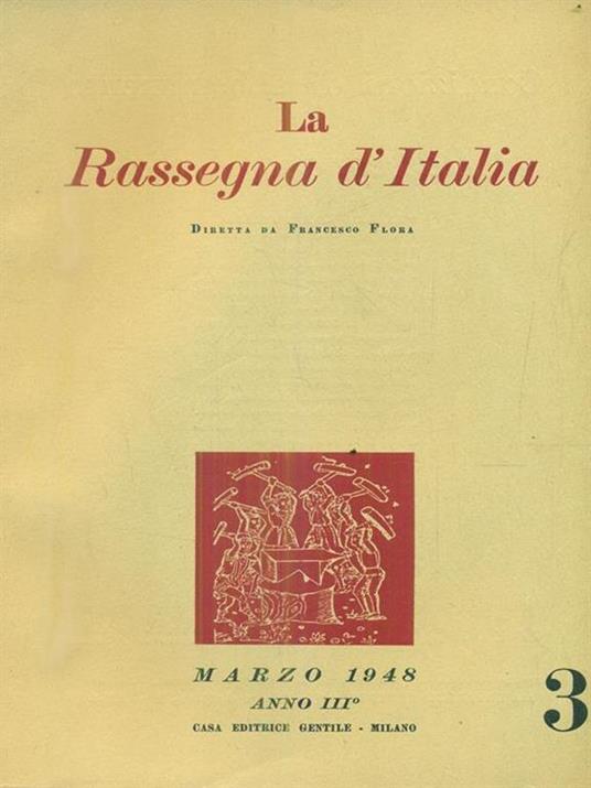 La rassegna d'Italia numero 3 - marzo 1948 - copertina