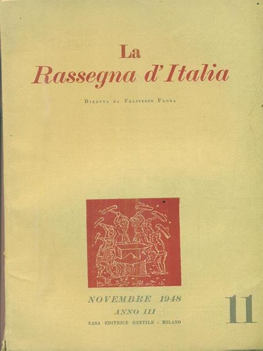 La rassegna d'Italia numero 11 - novembre 1948 - copertina