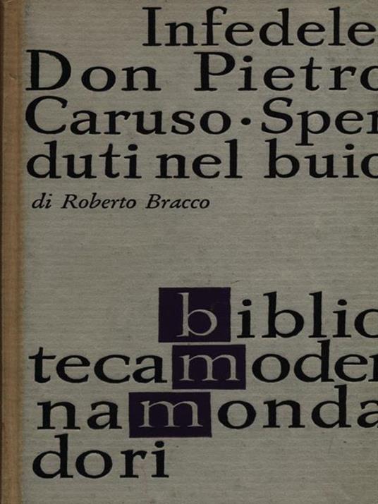 Infedele - Don Pietro Caruso - Sperduti nel buio - Roberto Bracco - copertina