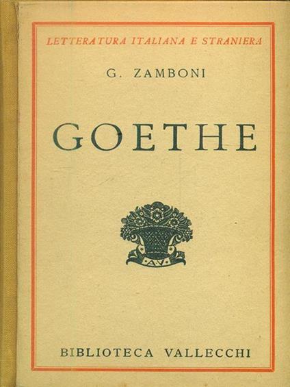 Goethe - Giuseppe Zamboni - copertina