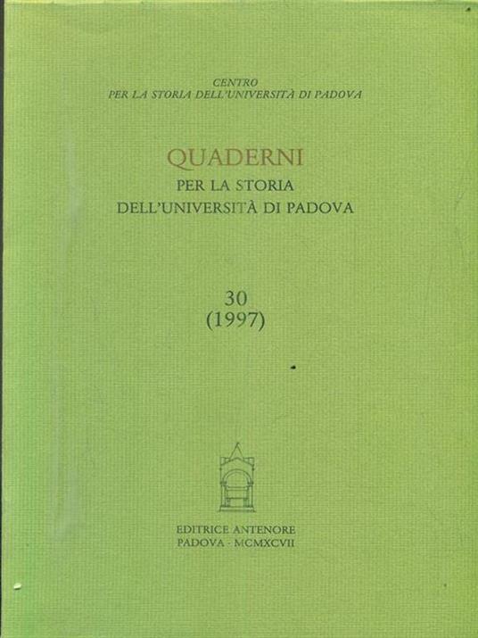 Quaderni per la storia dell'Università di Padova - copertina