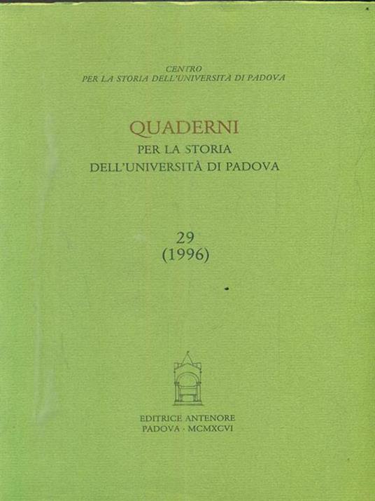 Quaderni per la storia dell'Università di Padova - copertina