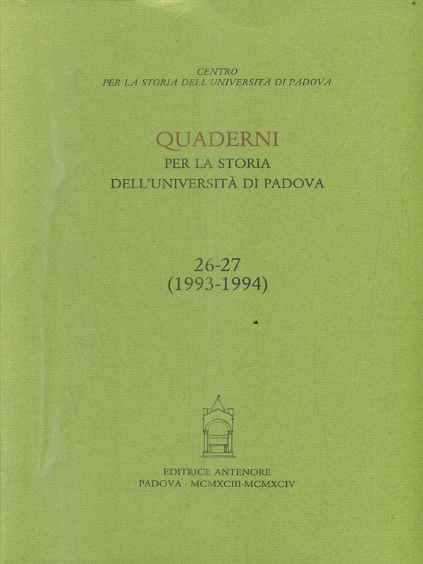 Quaderni per la storia dell'Università di Padova