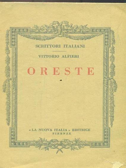 Oreste - Vittorio Alfieri - copertina