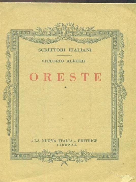 Oreste - Vittorio Alfieri - copertina