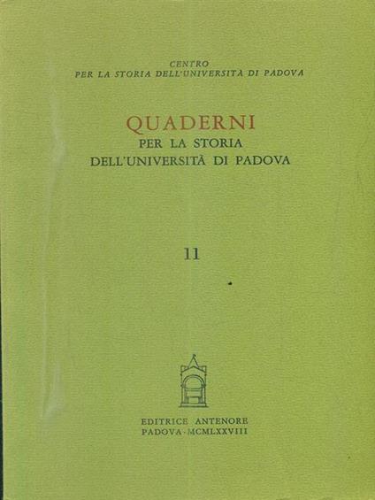 Quaderni per la storia dell'Università di Padova - copertina