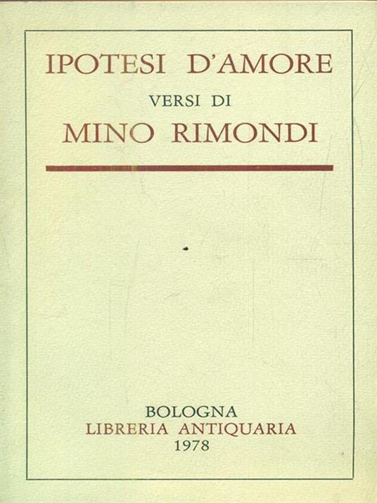 Ipotesi d'amore - Mino Rimondi - copertina