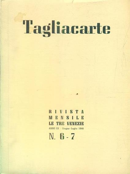 Tagliacarte 6-7 - Giugno-luglio 1946 - copertina