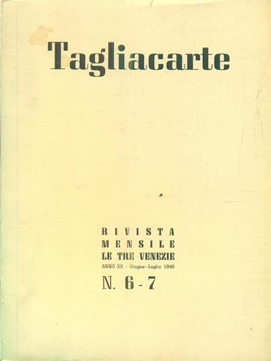 Tagliacarte 6-7 - Giugno-luglio 1946 - copertina