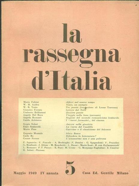 La rassegna d'Italia 5 / maggio 1949 - copertina