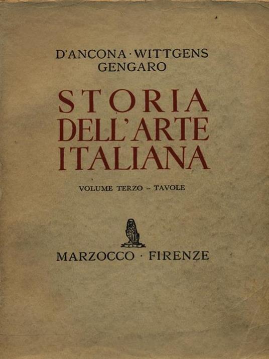 Storia dell'arte italiana vol. 3 - Tavole - copertina