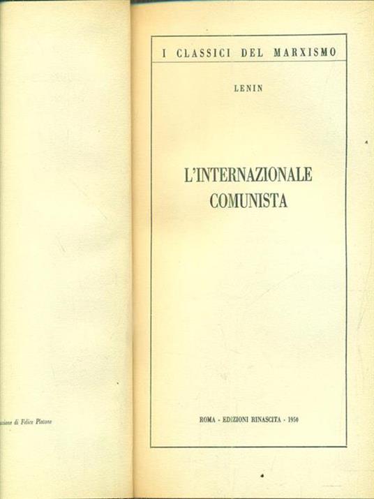 L' internazionale comunista - Lenin - copertina