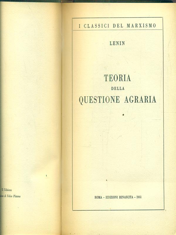 Teoria della questione agraria