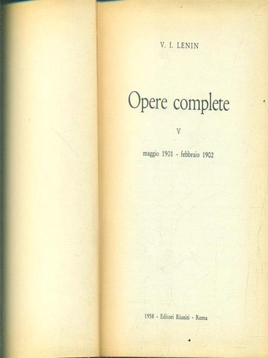 Opere. vol 5 - Lenin - copertina