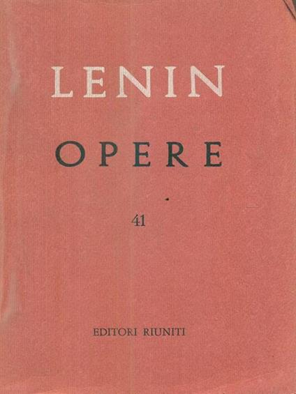 Opere. vol 41 - Lenin - copertina